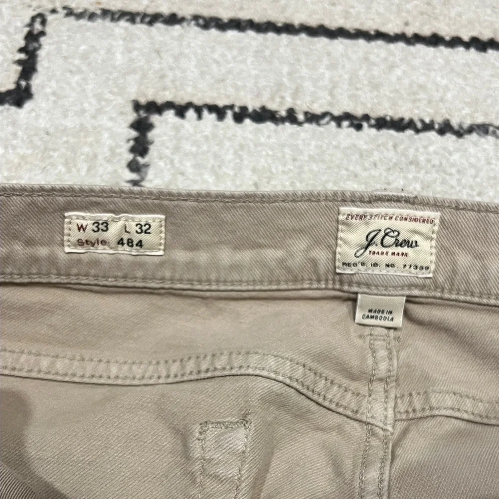 J. Crew Slim Straight Jeans in Taupe Beige 484 Stretch